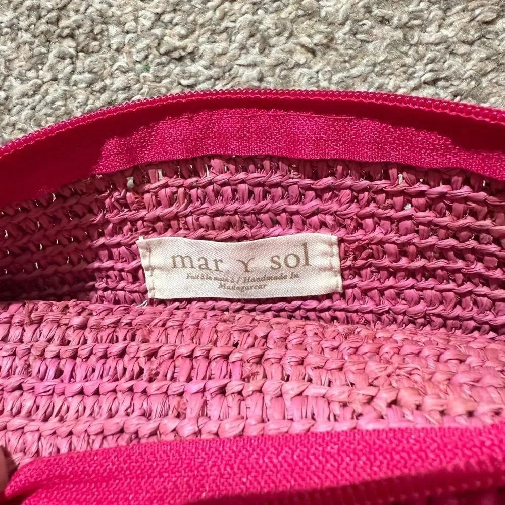 Mar Y Sol Woven Cosmetic Clutch with Tassel